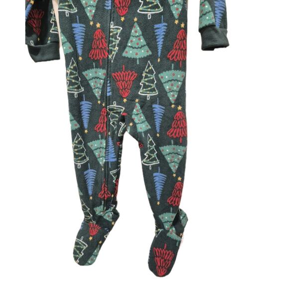 Carter’s Fleece Footed Holiday Sleeper Christmas Trees 24M 2-Way Zipper NEW - Picture 3 of 9